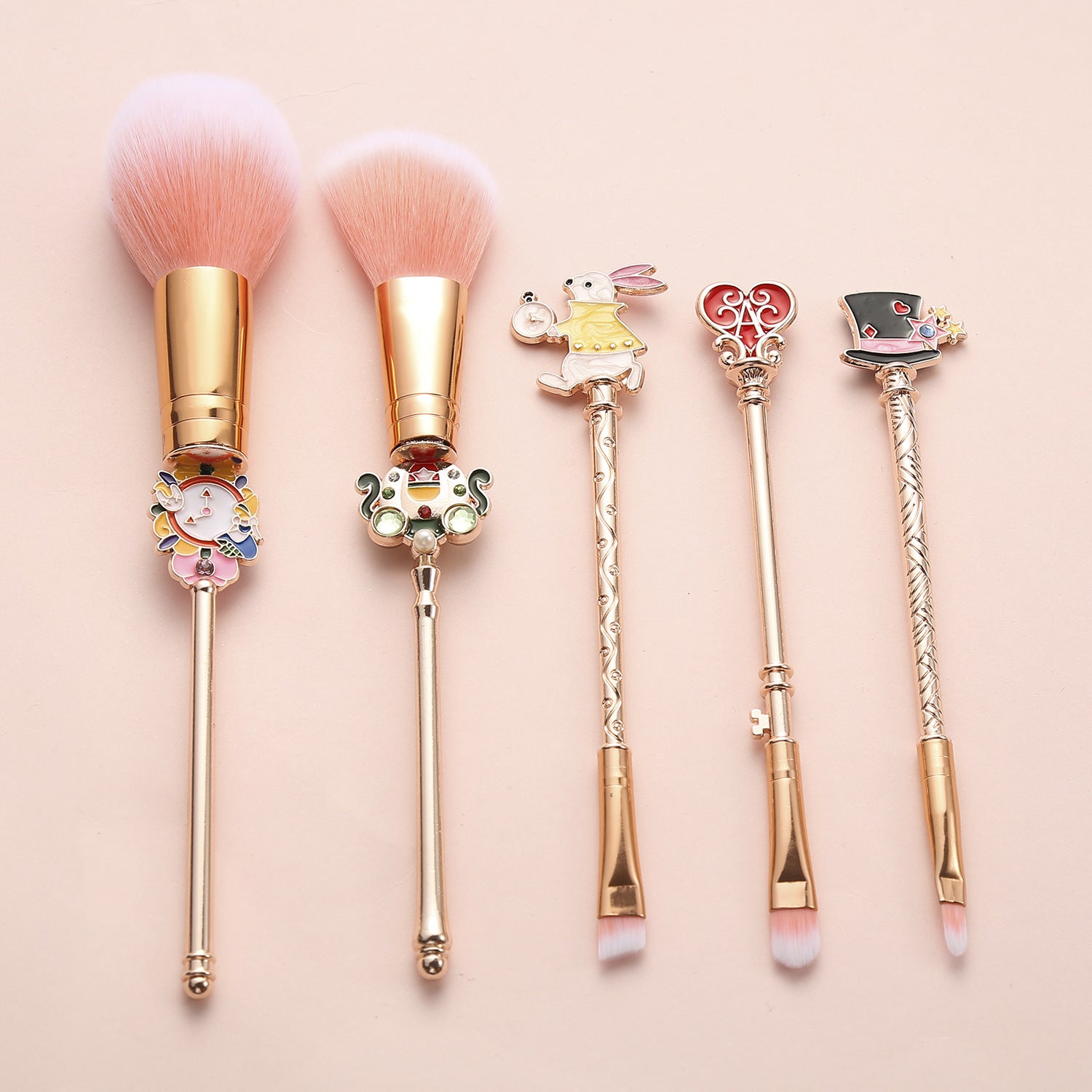 Set de Brochas de Maquillaje Profesional Rose Gold y Gold