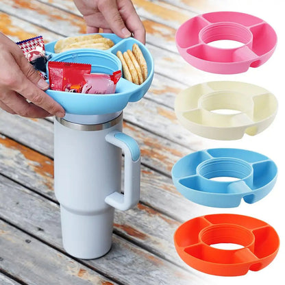Snack bowl de silicona para vaso Stanley 40 oz – bandeja reutilizable con 4 compartimentos