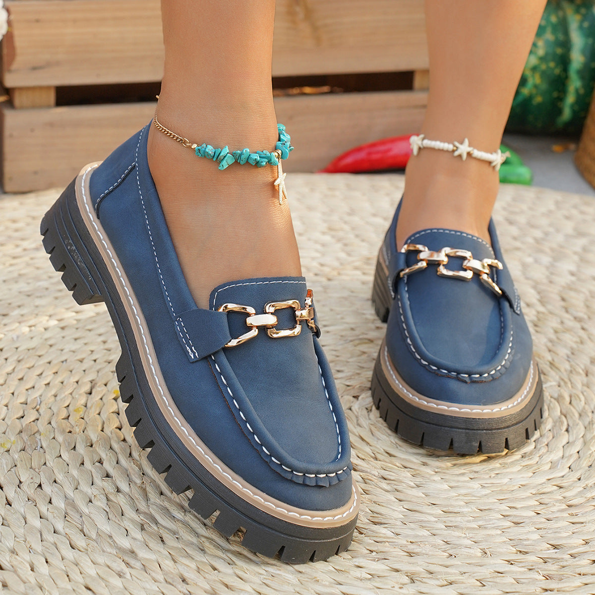 Mocasines de Plataforma Baja para Mujer en Tallas Grandes