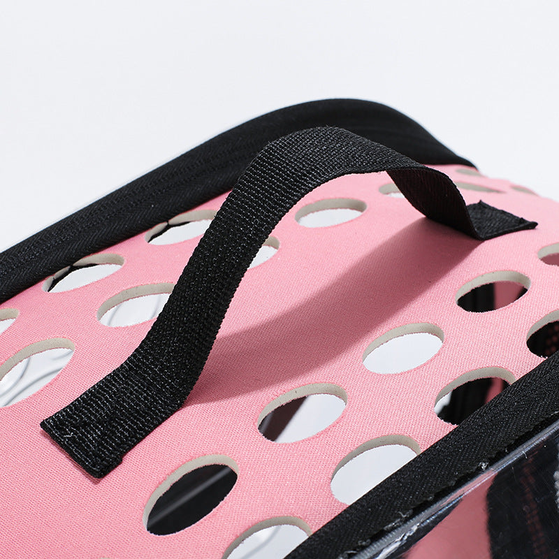 Mochila transparente para gatos – Diseño moderno en EVA + cuero PU con ventilación óptima