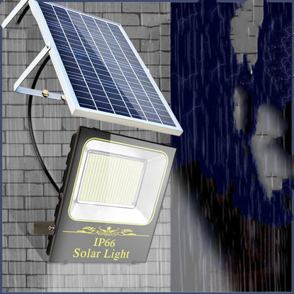 Luz Solar Exterior Industrial IP66 – Foco Impermeable con Control Remoto y Panel Solar