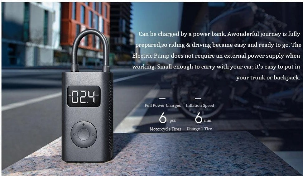 Compresor de aire digital portátil – Inflador automático con batería recargable