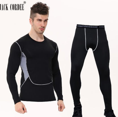 Conjunto deportivo de compresión camuflaje para hombre – ropa térmica de entrenamiento