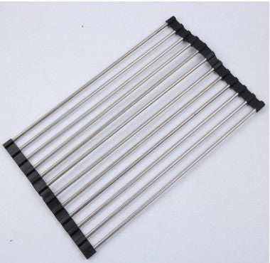 Escurreplatos plegable de acero inoxidable — Soporte para fregadero