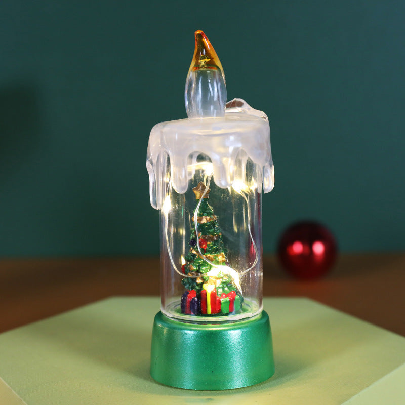 Adorno navideño LED cálido de plástico con diseño de árbol, muñeco de nieve o Papá Noel y luces de alambre de cobre para decoración interior