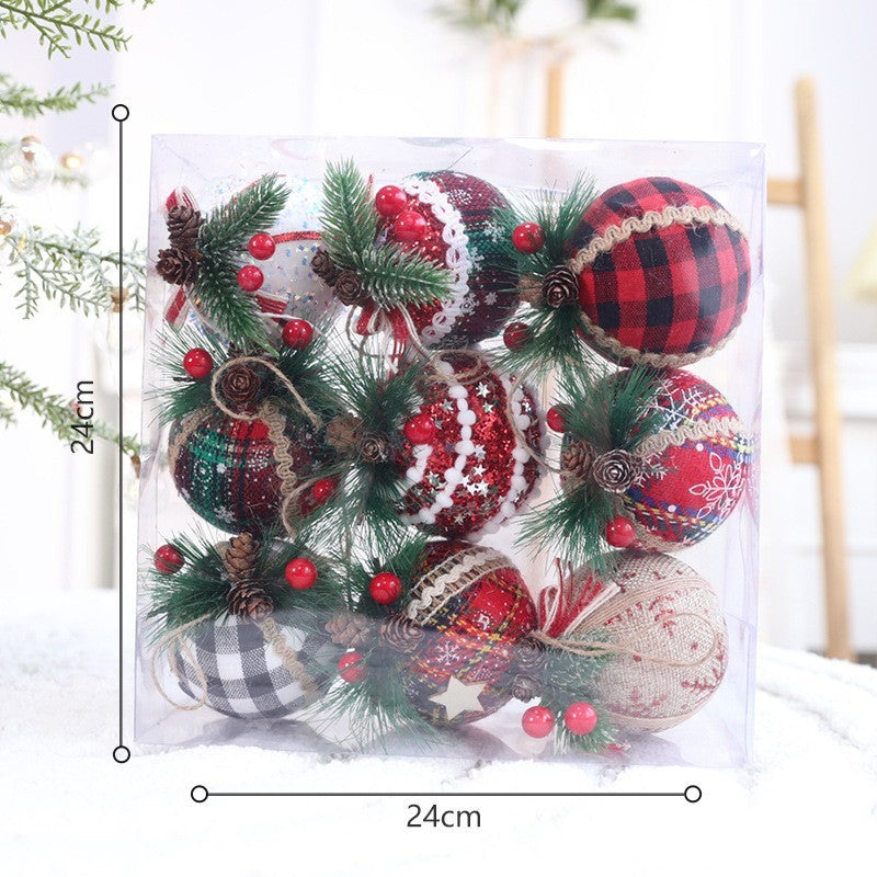 Set de bolas navideñas de plástico PC en varios tamaños y combinaciones de colores para decoración de árbol