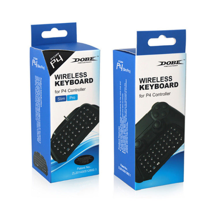 Teclado Bluetooth integrado para mando PS4, diseño compacto en ABS con teclas dedicadas, batería de litio 200 mAh y conexión inalámbrica estable para mensajería y navegación.