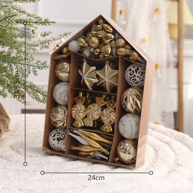 Set de bolas navideñas de plástico PC en varios tamaños y combinaciones de colores para decoración de árbol