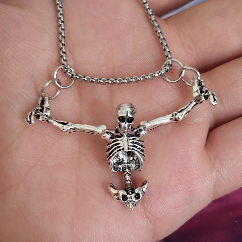 Collar Calavera Retro Punk – Aleación Galvanizada Estilo Gótico y Unisex