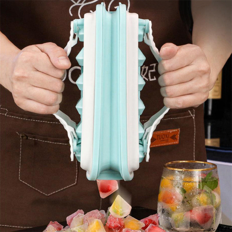 Molde de hielo 2 en 1 — Botella y cubitera de silicona portátil