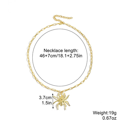 Collar Halloween con Colgante de Murciélago, Calabaza, Fantasma y Araña – Aleación de Zinc Galvanizada