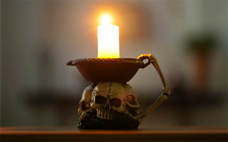 Bandeja Decorativa con Tres Fantasmas – Portavelas de Resina para Halloween