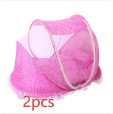 Cuna Plegable para Bebé con Mosquitera y Almohada – Set 2 Piezas