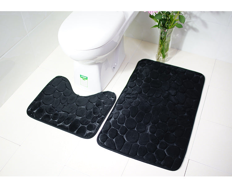 Set combinado de alfombra y cortina de baño — Estilo moderno y práctico