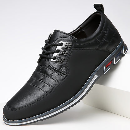 Zapatos de hombre estilo británico — Diseño versátil con cordones y puntera redonda