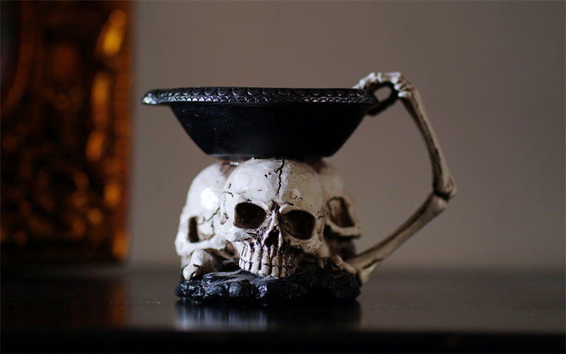 Bandeja Decorativa con Tres Fantasmas – Portavelas de Resina para Halloween