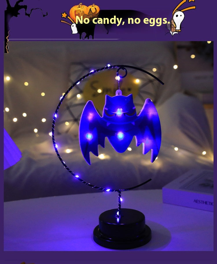 Lámpara Decorativa de Bruja en Hierro Forjado – Luz LED de Halloween