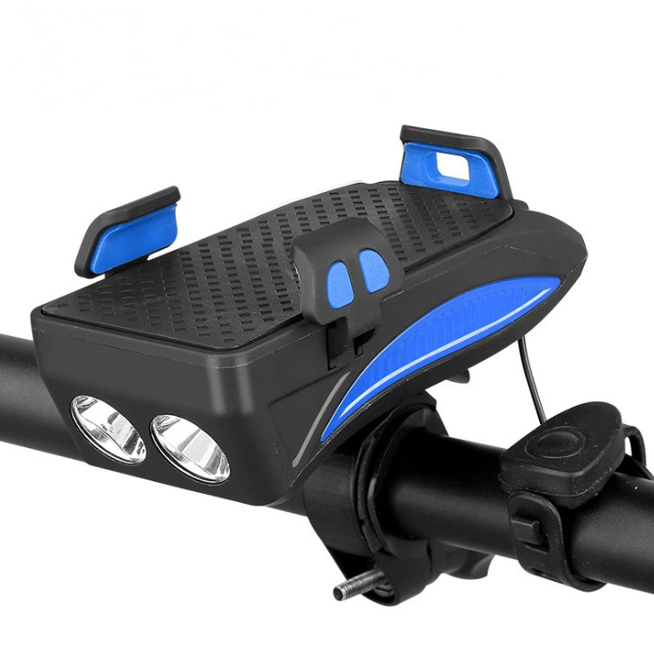 Soporte de teléfono para bicicleta con luz LED, timbre y cargador USB – Power Bank multifunción 2026