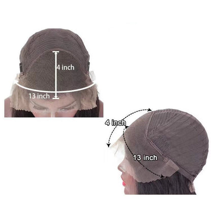 Peluca frontal de encaje de cabello humano 100 % natural con ondas suaves