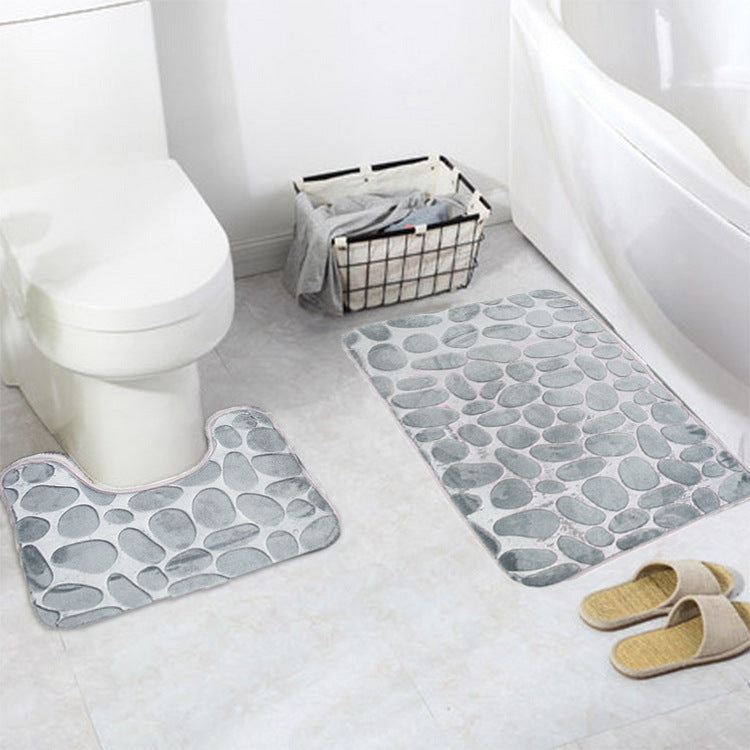 Set combinado de alfombra y cortina de baño — Estilo moderno y práctico