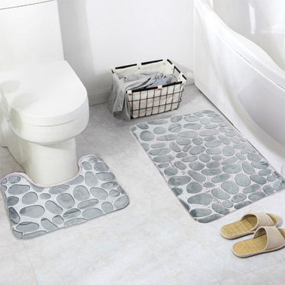 Set combinado de alfombra y cortina de baño — Estilo moderno y práctico