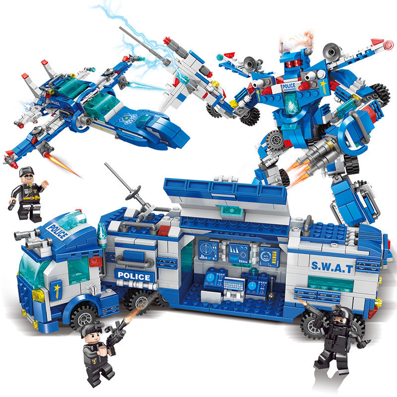 Set de Construcción Policía – Bloques Pequeños Educativos 400-800 Piezas
