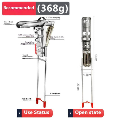 Soporte automático para caña de pescar de acero inoxidable – con resorte y sensibilidad ajustable