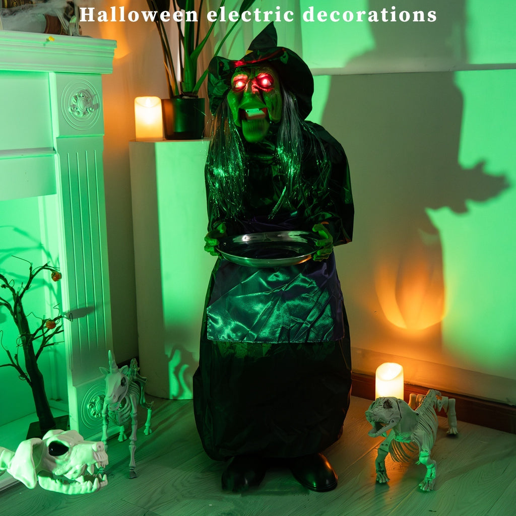 Bruja Eléctrica con Sensor de Sonido – Decoración Animada de Halloween