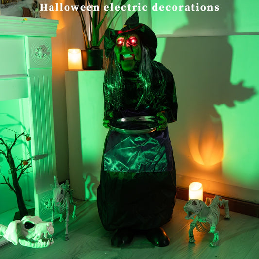 🧙‍♀️🎃 Bruja Eléctrica con Sensor de Sonido 2026 – Decoración Animada de Halloween 🔊✨