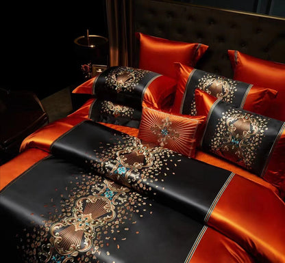 Juego de Cama Seda y Algodón – Set 4 Piezas de Lujo Ligero