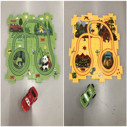 Pista Eléctrica de Puzzle para Niños – Coche Automático DIY Creativo