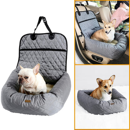 Cama transportadora 2 en 1 para mascotas – Asiento de coche plegable e impermeable