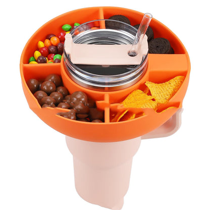 Snack bowl de silicona para vaso Stanley 40 oz – bandeja reutilizable con 4 compartimentos