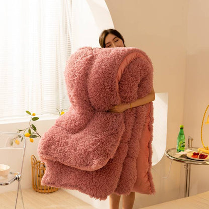 Edredón de Invierno de Doble Cara – Felpa de Visón y Terciopelo de Cristal