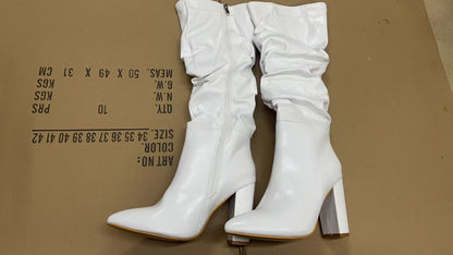 Botas de Tacón Alto con Punta Fina – Elegantes y Cálidas para Mujer