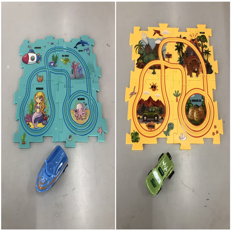 🚂🧩 Pista Eléctrica de Puzzle para Niños – DIY Creativo + Coche Automático – Tendencia 2026 ⚡👧👦