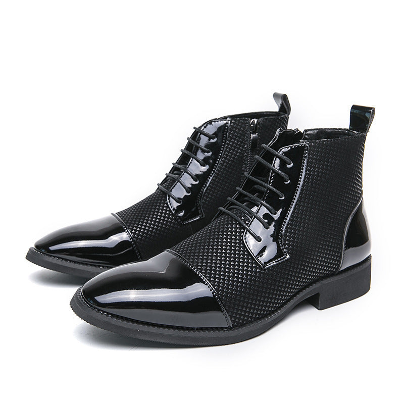 Botas de cuero para hombre – Diseño elegante con cremallera lateral