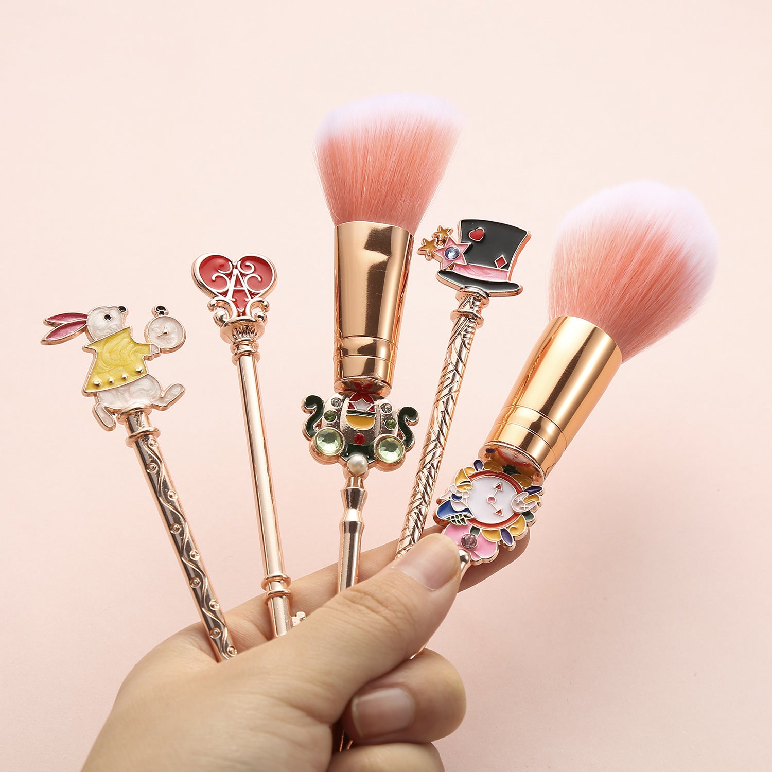 Set de Brochas de Maquillaje Profesional Rose Gold y Gold