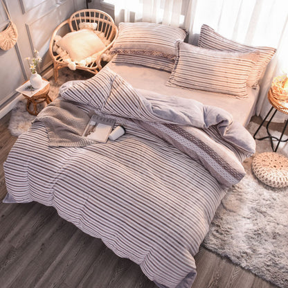 Juego de Cama Estampado de Lujo – 4 Piezas Estilo Europeo y Americano