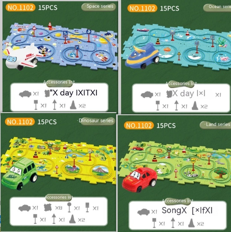 🚂🧩 Pista Eléctrica de Puzzle para Niños – DIY Creativo + Coche Automático – Tendencia 2026 ⚡👧👦