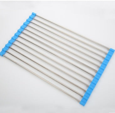 Escurreplatos plegable de acero inoxidable — Soporte para fregadero
