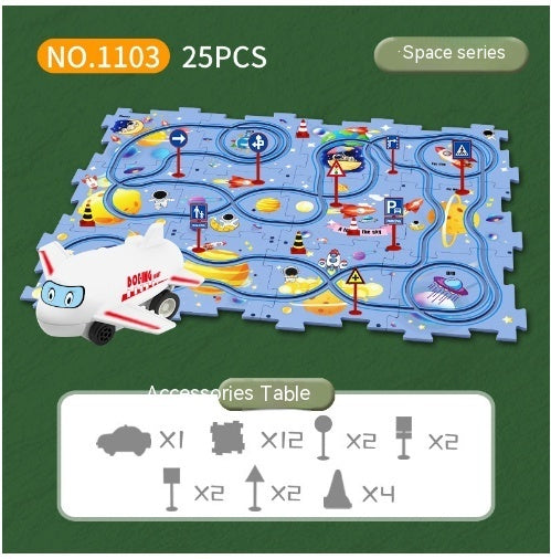 🚂🧩 Pista Eléctrica de Puzzle para Niños – DIY Creativo + Coche Automático – Tendencia 2026 ⚡👧👦