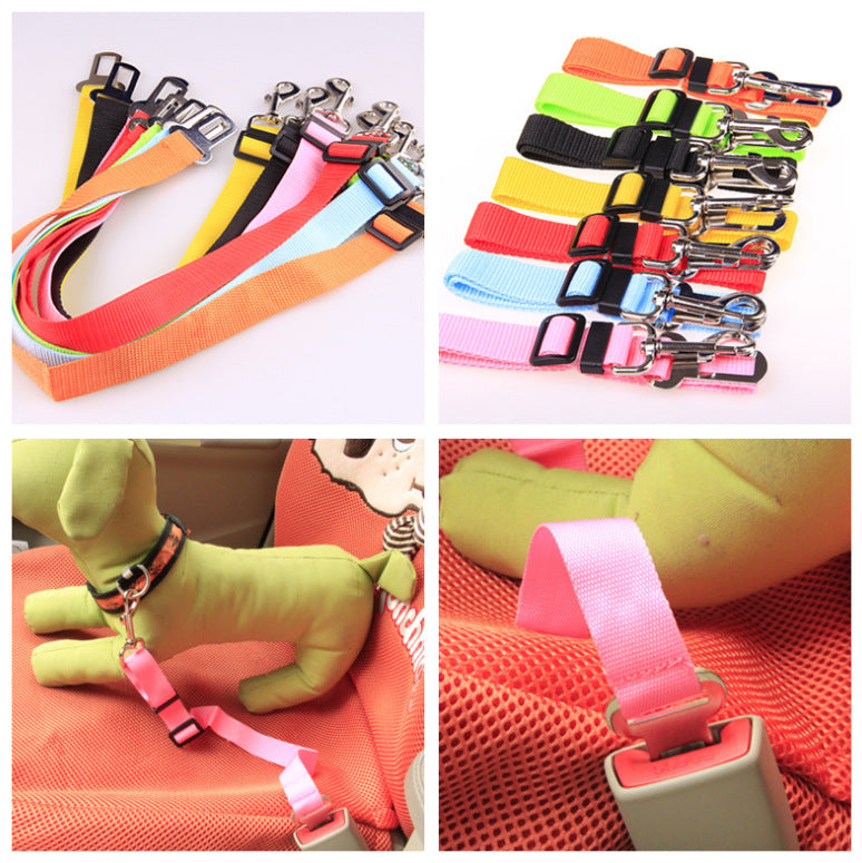 Cinturón de seguridad ajustable para perros – Material PP resistente y multicolor