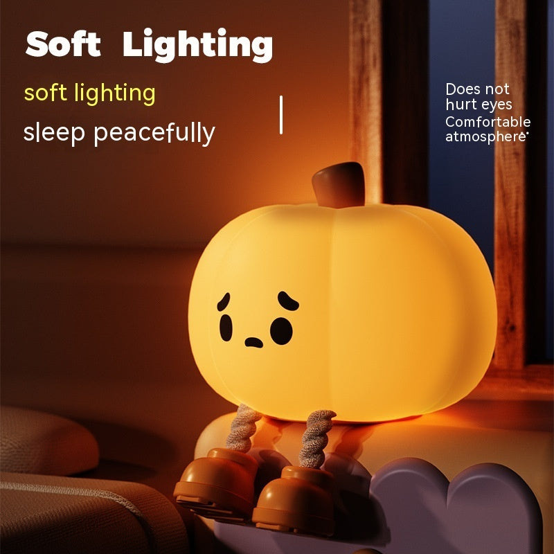 Lámpara Calabaza de Silicona – Luz Nocturna Recargable USB de Halloween