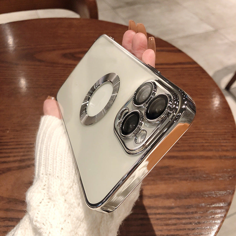 Funda para iPhone con protector de cámara – Diseño electrochapado HD anticaídas