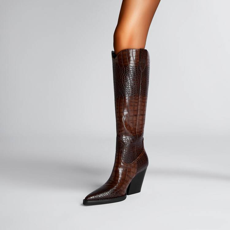 Botas de tacón grueso