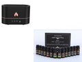 Difusor aromático con efecto llama y humidificación ultrasónica con luz ambiental LED.