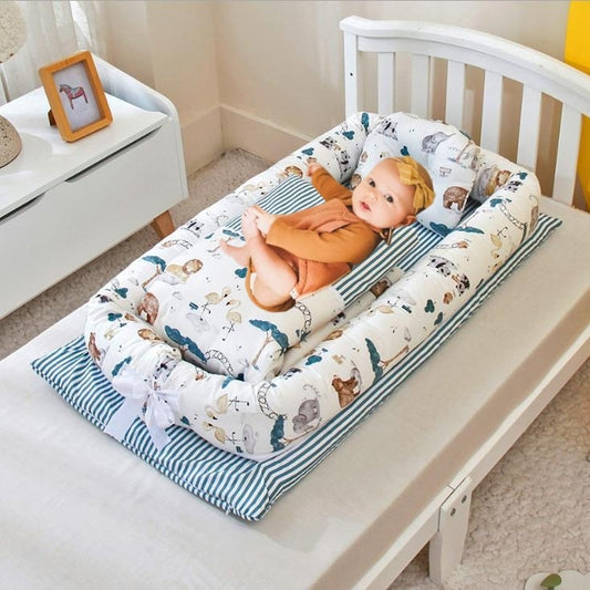 🍼✨ Cuna Portátil Plegable para Recién Nacidos – Colchón Antipresión + Edredón Incluido