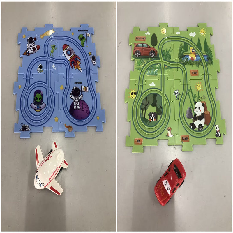 🚂🧩 Pista Eléctrica de Puzzle para Niños – DIY Creativo + Coche Automático – Tendencia 2026 ⚡👧👦