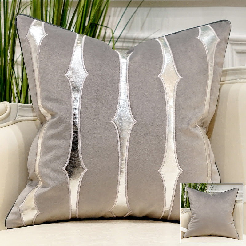 cojín decorativo moderno de terciopelo con bordado premium y relleno de algodón PP para sofá o cama